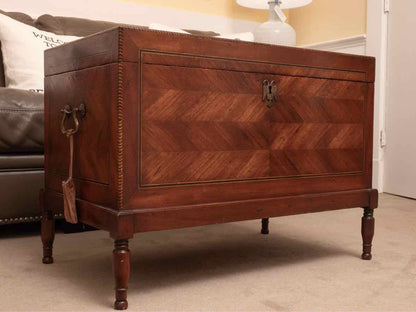 Alfonso Marina  Inlay Ebony,Birch & Mahogany Accent Trunk Includes 2 Keys