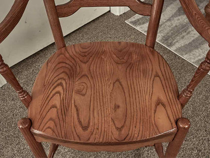 Set of 6 Oak Rice Back Dining Chairs