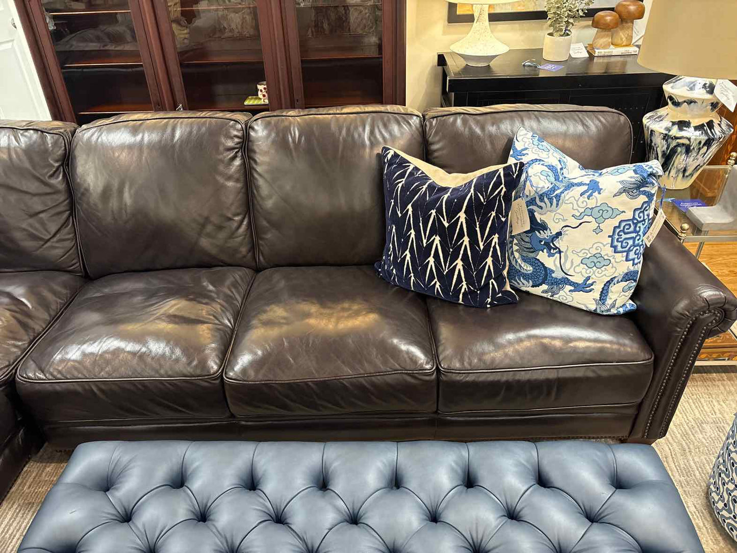Futura 'Cordovan' 2- Piece Leather L Sectional