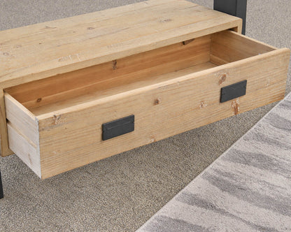 Rustic Smoke Gray Pine  & Steel 5 Teir Bookshelf