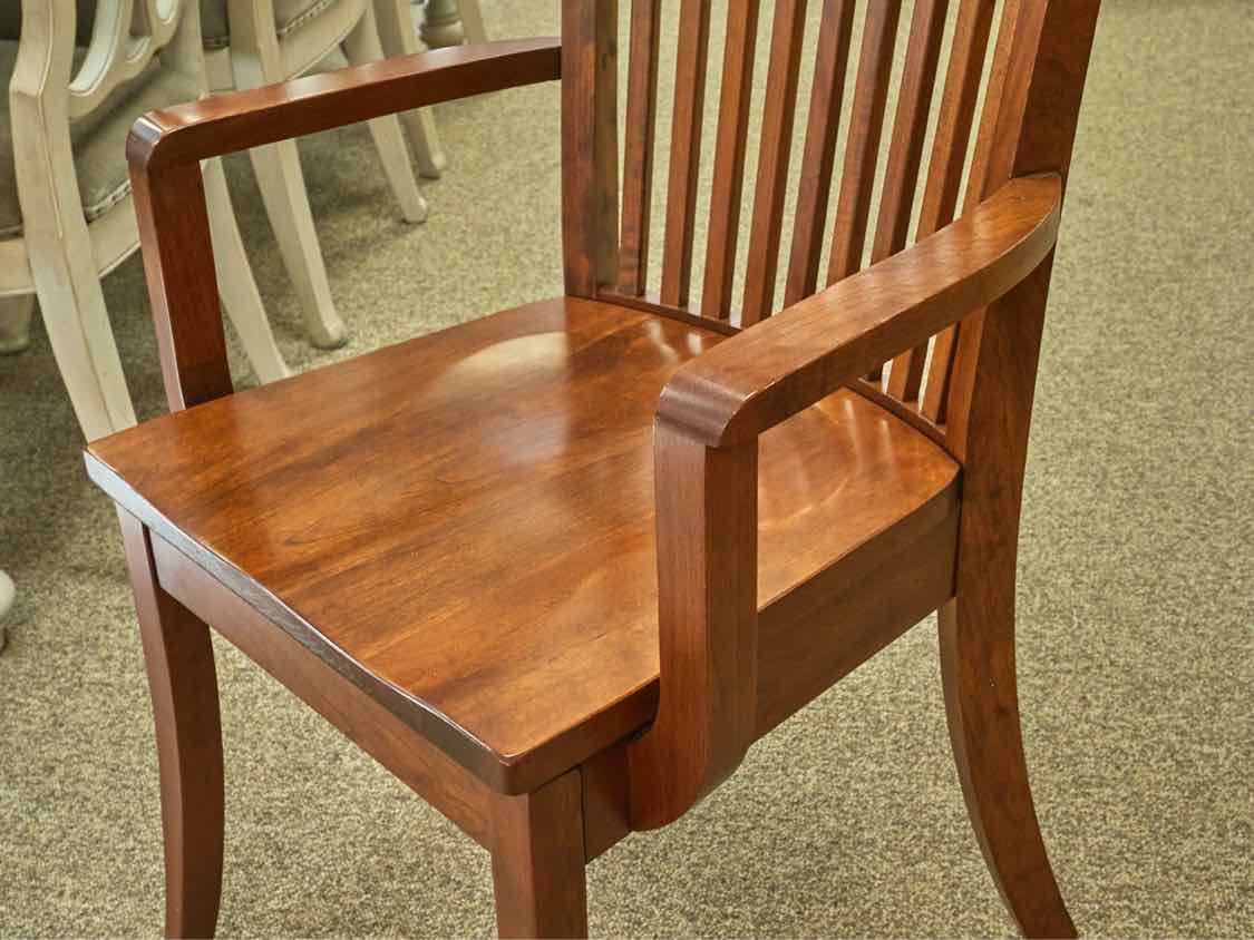 Fusion Designs Solid Cherry Dining Table & Set of 12 Slatback Chairs