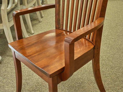 Fusion Designs Solid Cherry Dining Table & Set of 12 Slatback Chairs