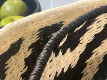 Set of 5 Black & White Wicker Baskets