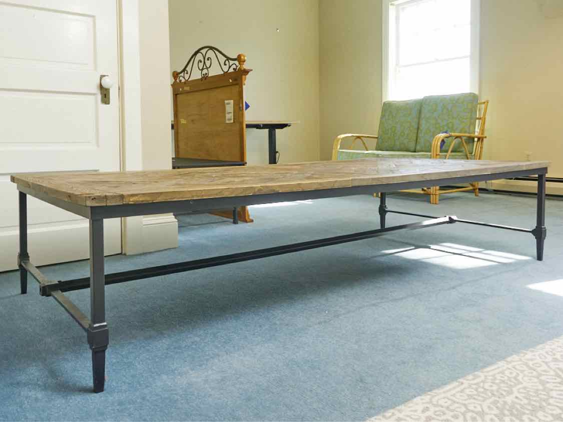 Pottery Barn  Weathered Oak Parquet Top Cocktail Table