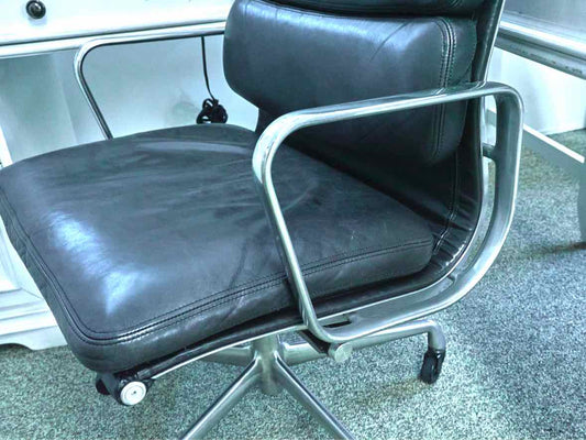 Herman Miller 'Eames Soft Pad' Black Leather Office Chair