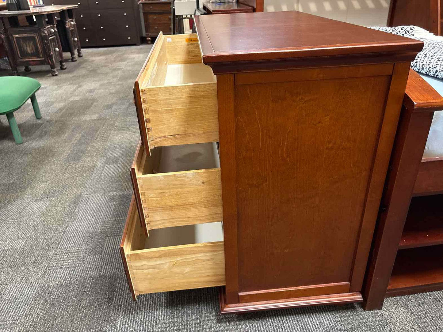 Cherry Wood 3-Drawer Dresser