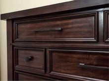 Chestnut 9 Drawer Chest with Bronze Finish Handles