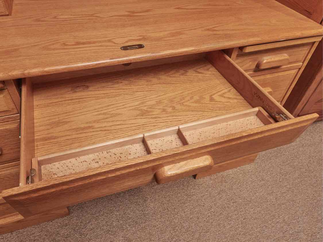 Winners Only Oak Roll Top Desk with File Drawer (includes 4 keys)