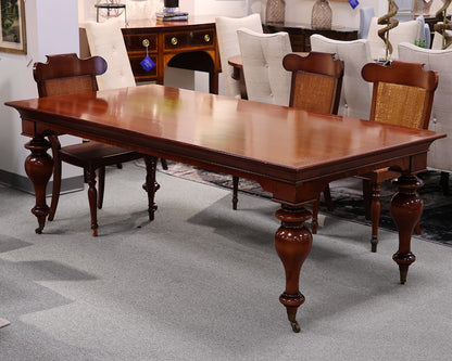 Grange Cherry Dining Table & Set of 6 Chairs with Rattan Seat & Back Panels