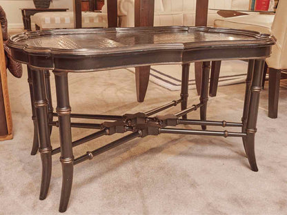Black Finish Gold Chinoiserie Accent Cocktail Table