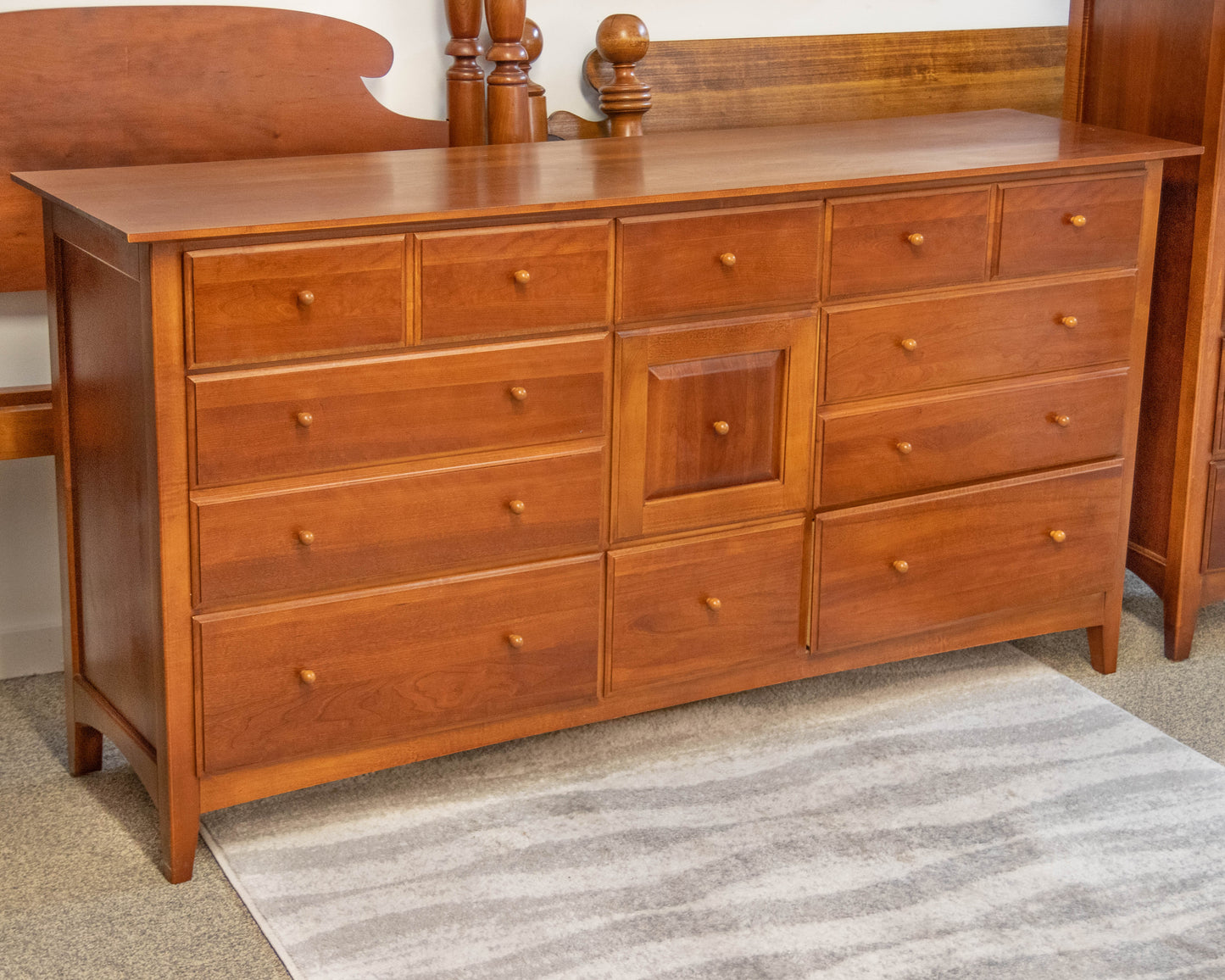 Thomasville Impressions Triple Dresser in Cherry with Wood Pulls