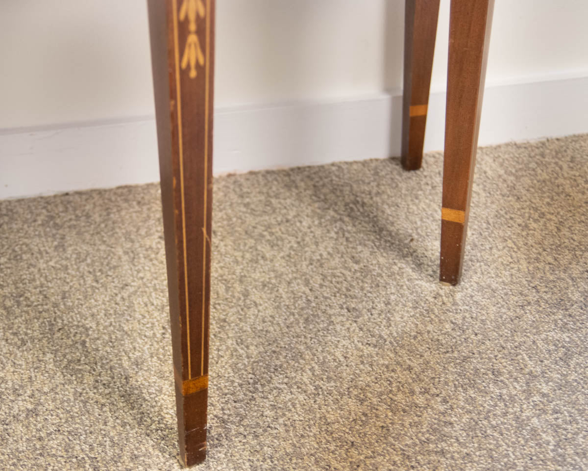 Hickory Inlaid Wood  Mahogany Server W/Turned Tapered Legs