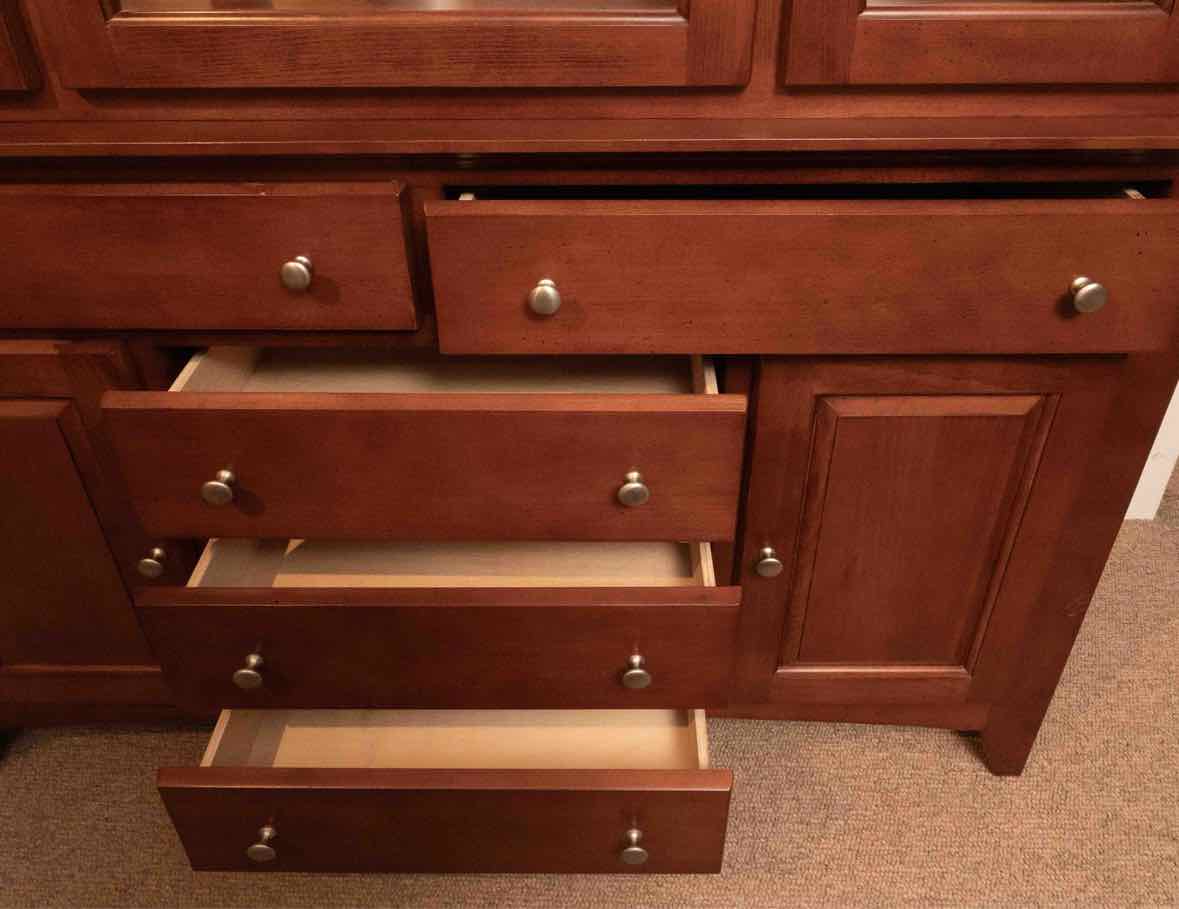 Birch Dome Top 2 piece China Cabinet with Glass Shelves