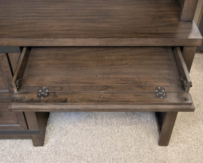 Liberty Furniture Desk with Barn Door Hutch in Rock Beatten Grey Finish