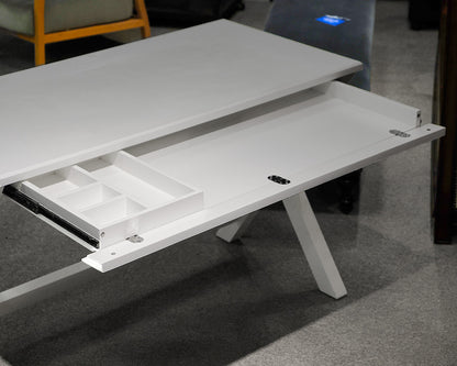White Desk With Drop Down Drawer