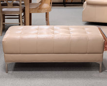 Custom Tufterd Leather Ottoman