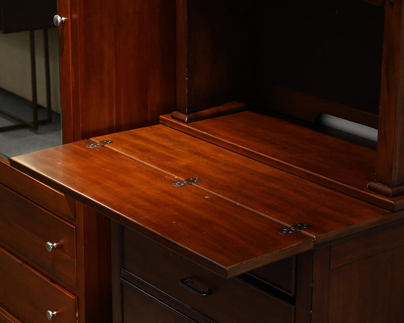 Riverside 2-Piece Desk with Hutch in Dark Finish with Bronze Pulls
