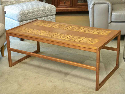 Made In Denmark Cherry Leaf Motif Tiles  Cocktail Table