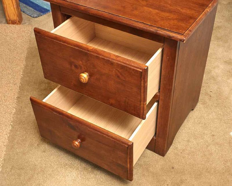 Solid Ash 2 Drawer Nightstand