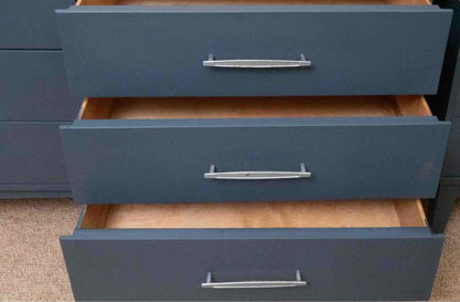 Hudson Bay Blue Finish 6 Drawer MCM Style Dresser