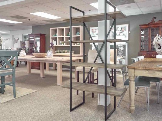 Pottery Barn Black Metal Frame  Etagere with 4 Shelves