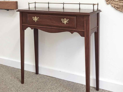 Hitchcock Cherry Console with 1 Drawer & Brass Gallery