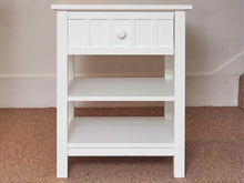 Crate & Barrel White 1 Drawer 2 Shelf  Side Table