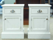 Pair of White Nightstands with Beadboard Doors
