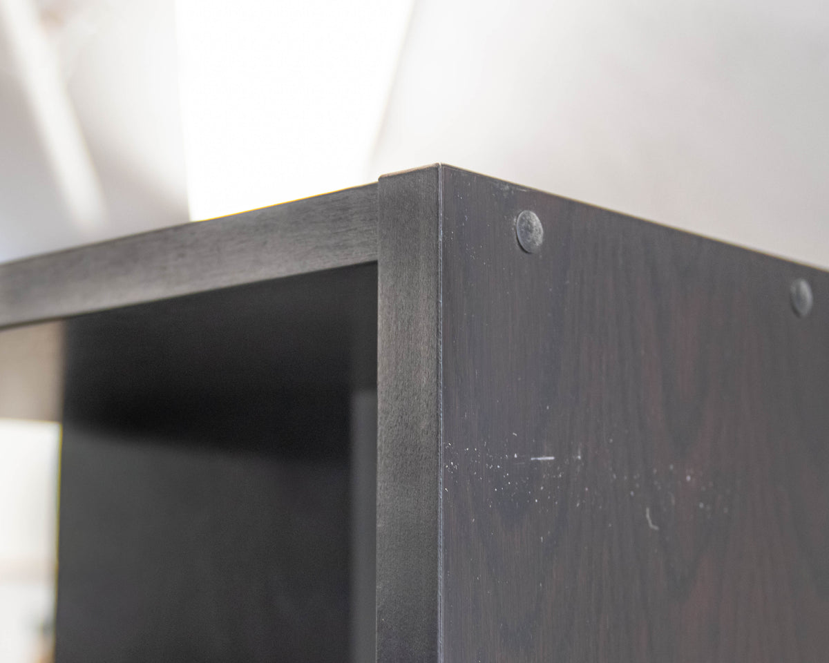 Pair of Espresso Finish Adjoining Bookcases