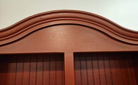Brick Red Arched Top Double Bookcase