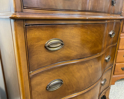 'Hampton Court' Mahogany 6 Drawer Chest on Chest with Hepplewhite Handles