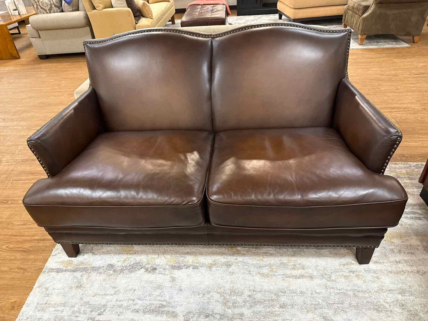 Chocolate Leather Loveseat