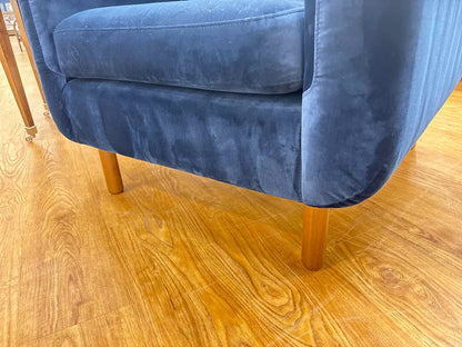 Falkon Contemporary Blue Velvet Accent Chair