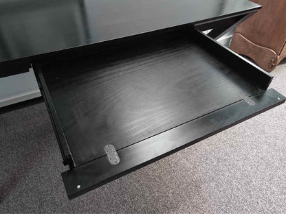 Crate & Barrel Black Finish Desk with X Legs