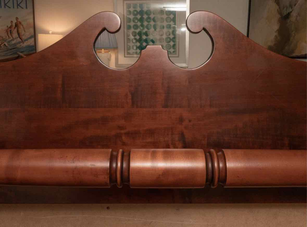 Leonard's Walnut Queen Antique Bed with Goblet Shape Finals