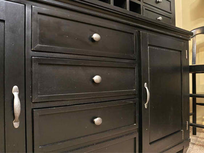 Ethan Allen  Black Finish 8 Drawer 8 Shelf 14 Cubby  Hutch