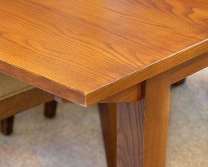 Ethan Allen Mission Oak Dining Table & Set Of 6 Upholstered Chairs