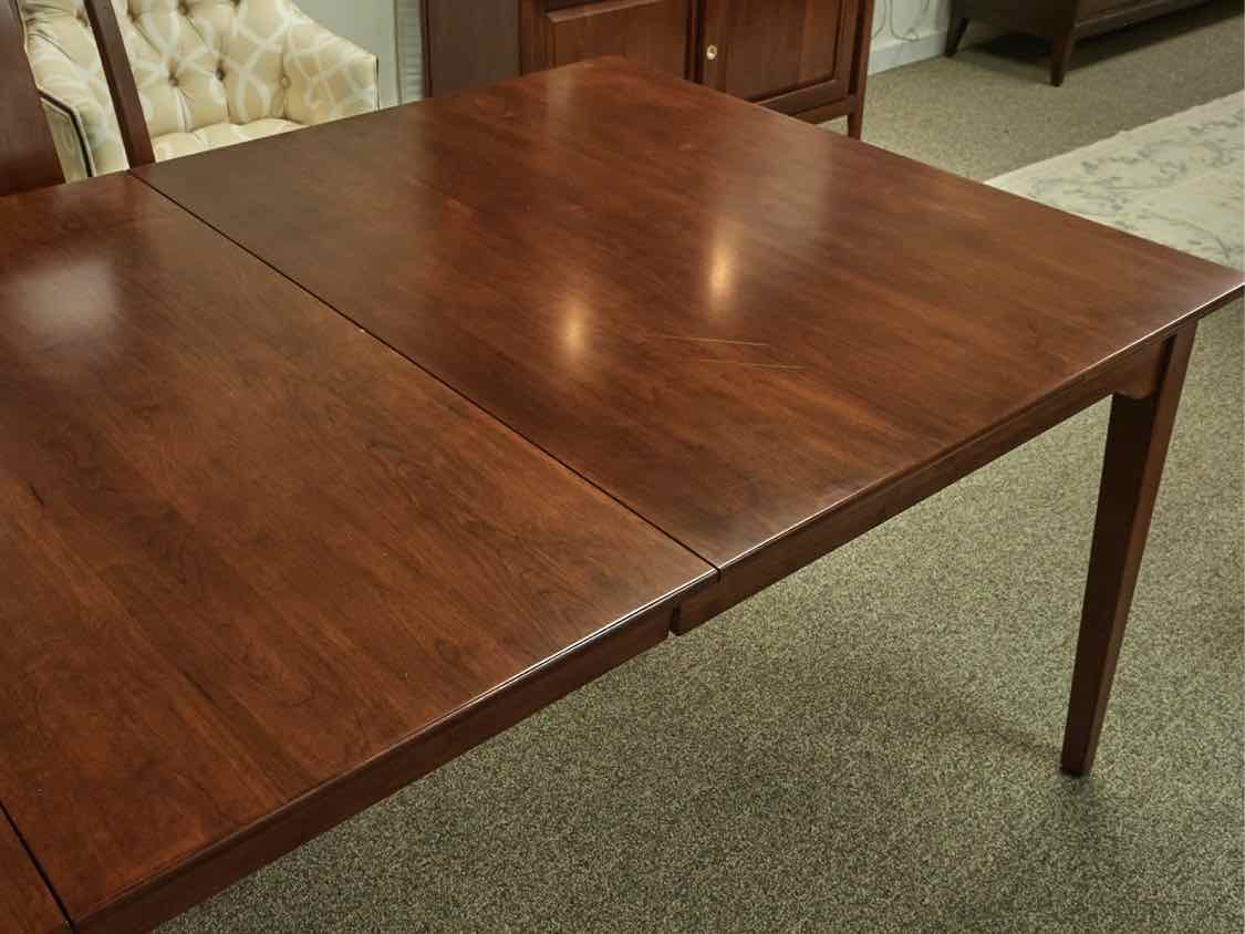 Kincaid Cherry Park Collection Dining Table W/ 2  Leaves & 6 Upholstered Chairs