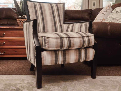 Pair Of  Sam Moore Black,Gray ,Tan,Ivory Striped Upholstered Chairs