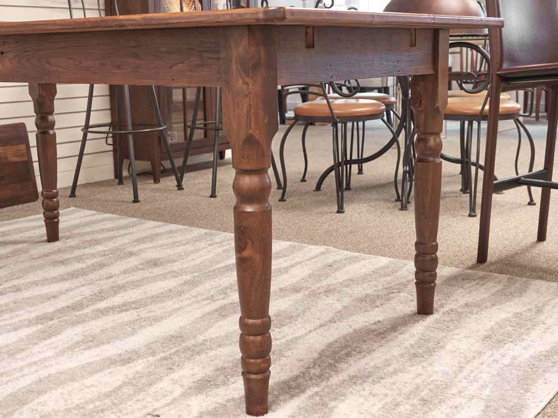 Amish Style Pine Dining Table with Turned Legs