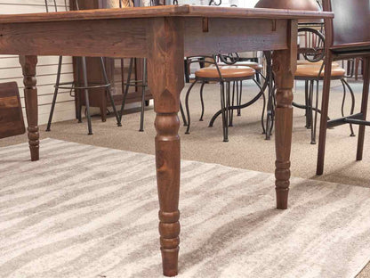 Amish Style Pine Dining Table with Turned Legs