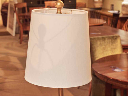 Clear Seeded Glass Metal Buffet Table Lamp
