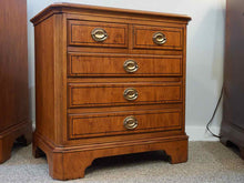 Pair of Drexel Inlaid Burlwood Two Drawer Nightstands