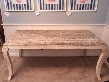 Solid Acadia Wood In White Washed Finish Dining Table