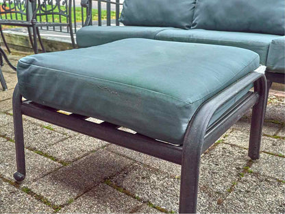 Black Cast Aluminum Outdoor Sofa & 2 Chair & Ottoman  Set