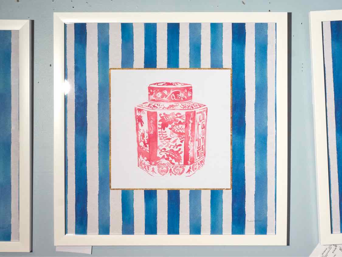 'Chinoiserie Vase I' White Framed Print Under Glass