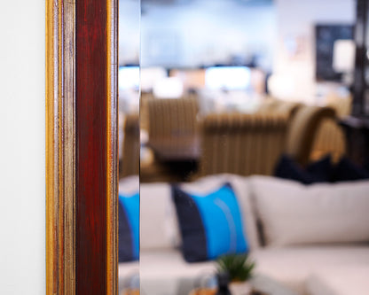 Custom Red and Gold Carved Mirror