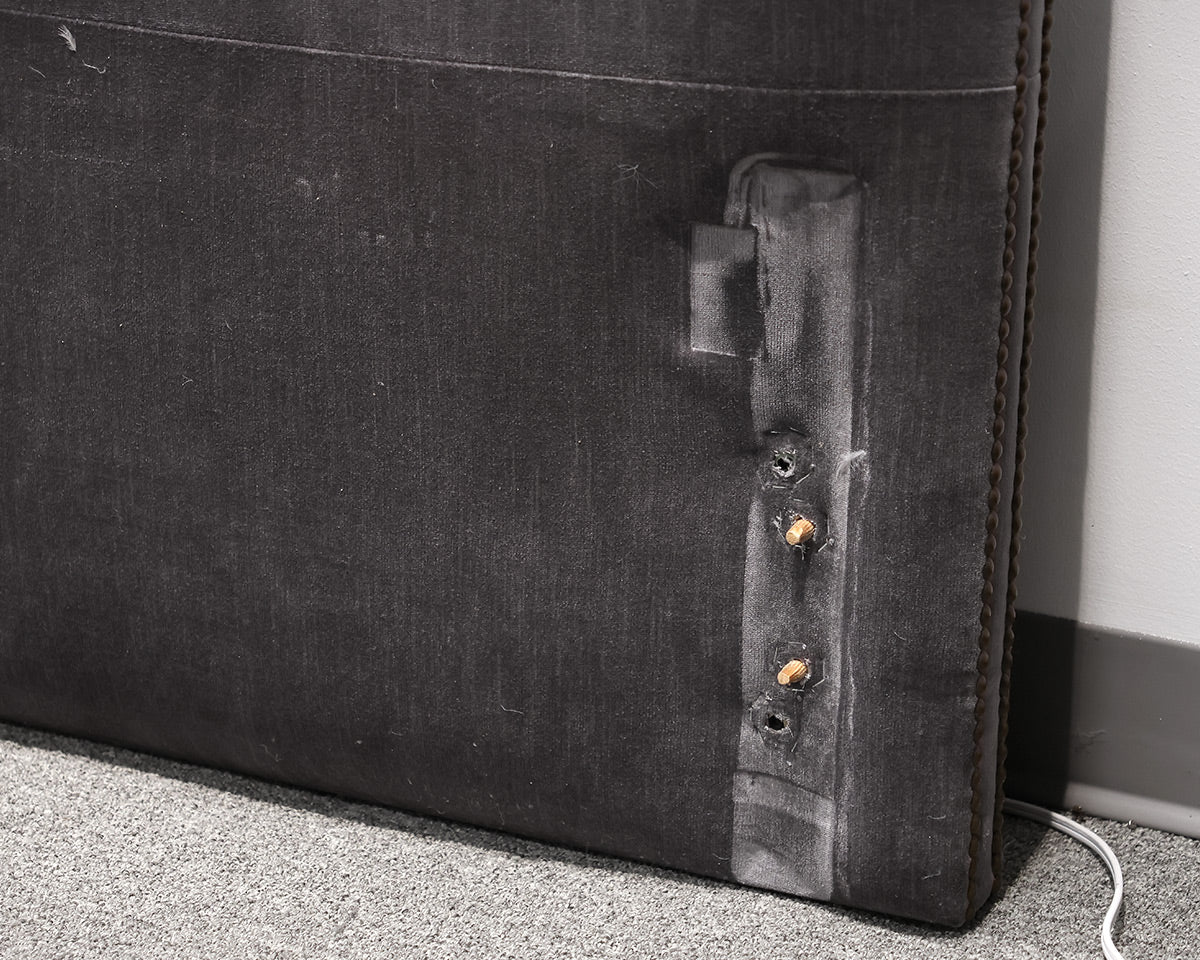 Queen Gray Upholstered Bed Frame