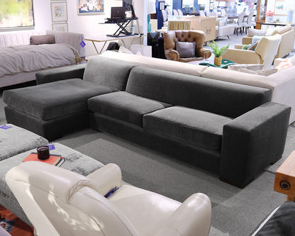 Kravet Charcoal Gray 2-Piece Wide Track Arm Sectional
