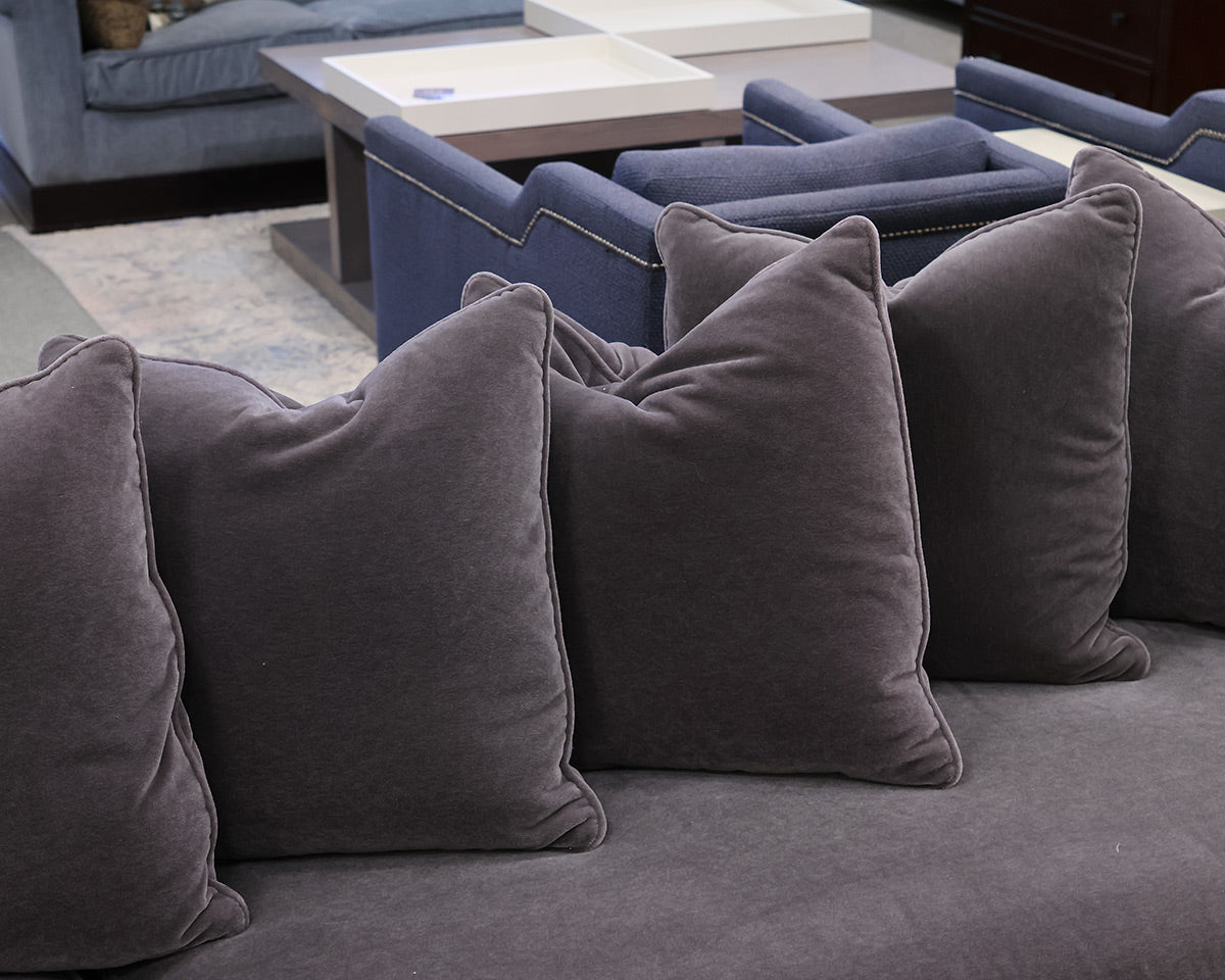 Bright Furniture 3-Piece Curved Sectional in Grey Mohair